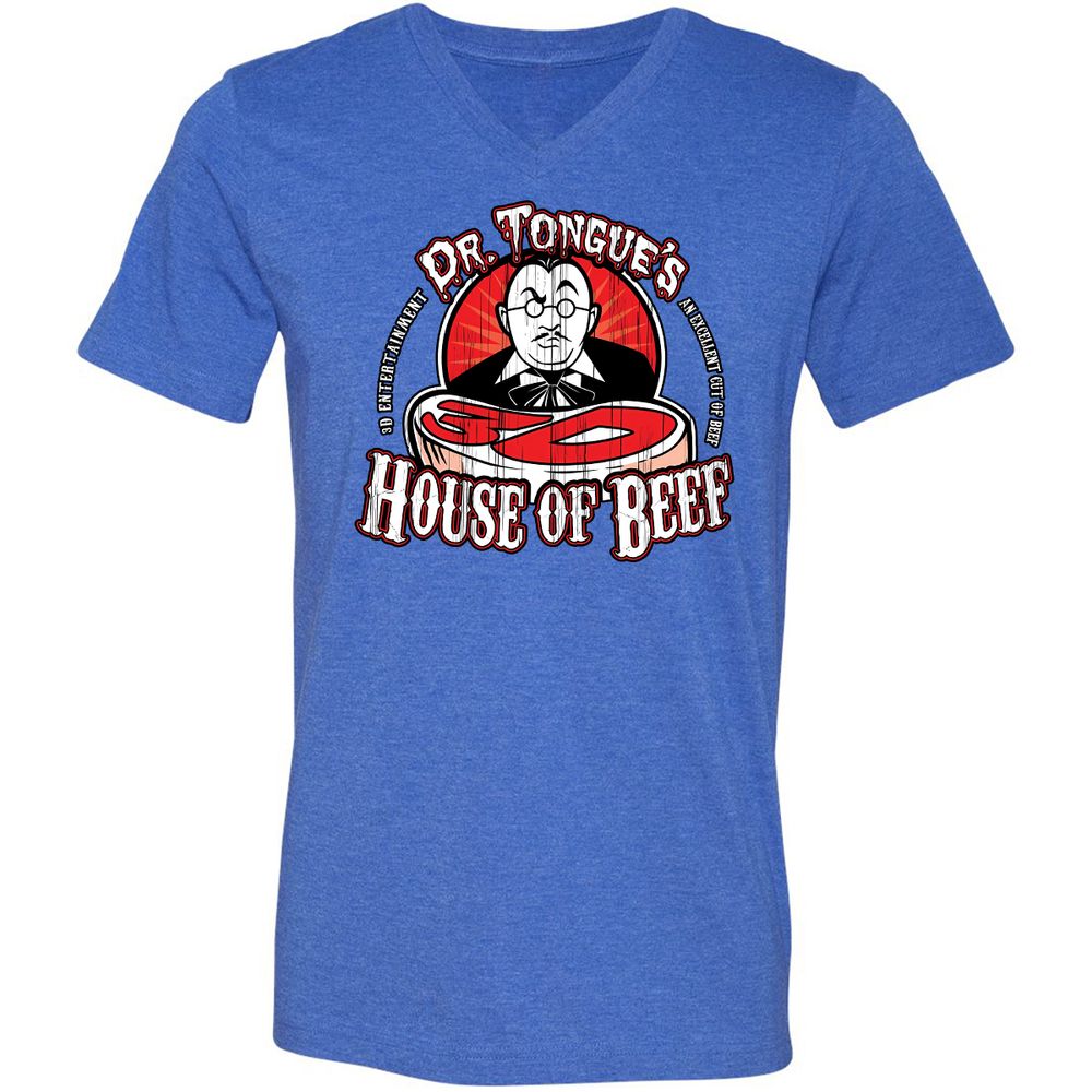 Unisex V-Neck T-Shirt - SBEGY3YB - Heather True Royal - 14