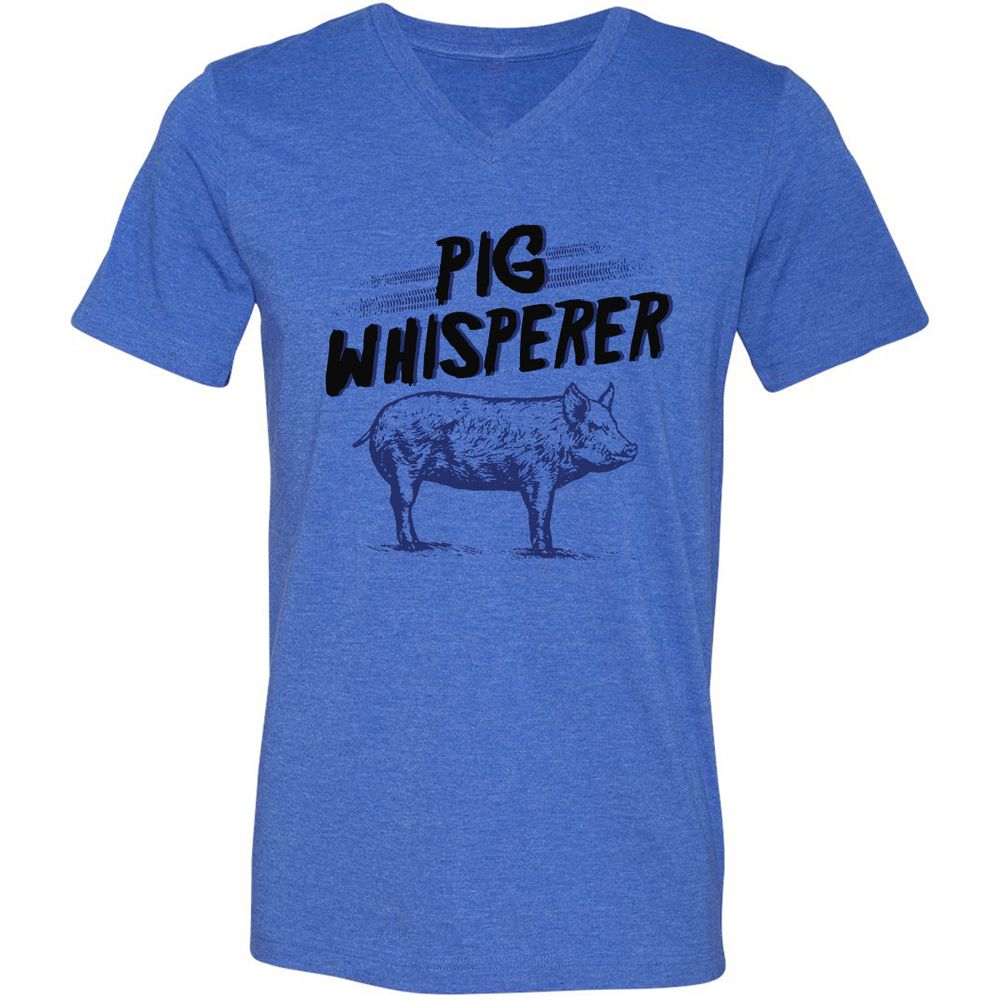 Unisex V-Neck T-Shirt - CKBX3Q35 - Heather True Royal - 14