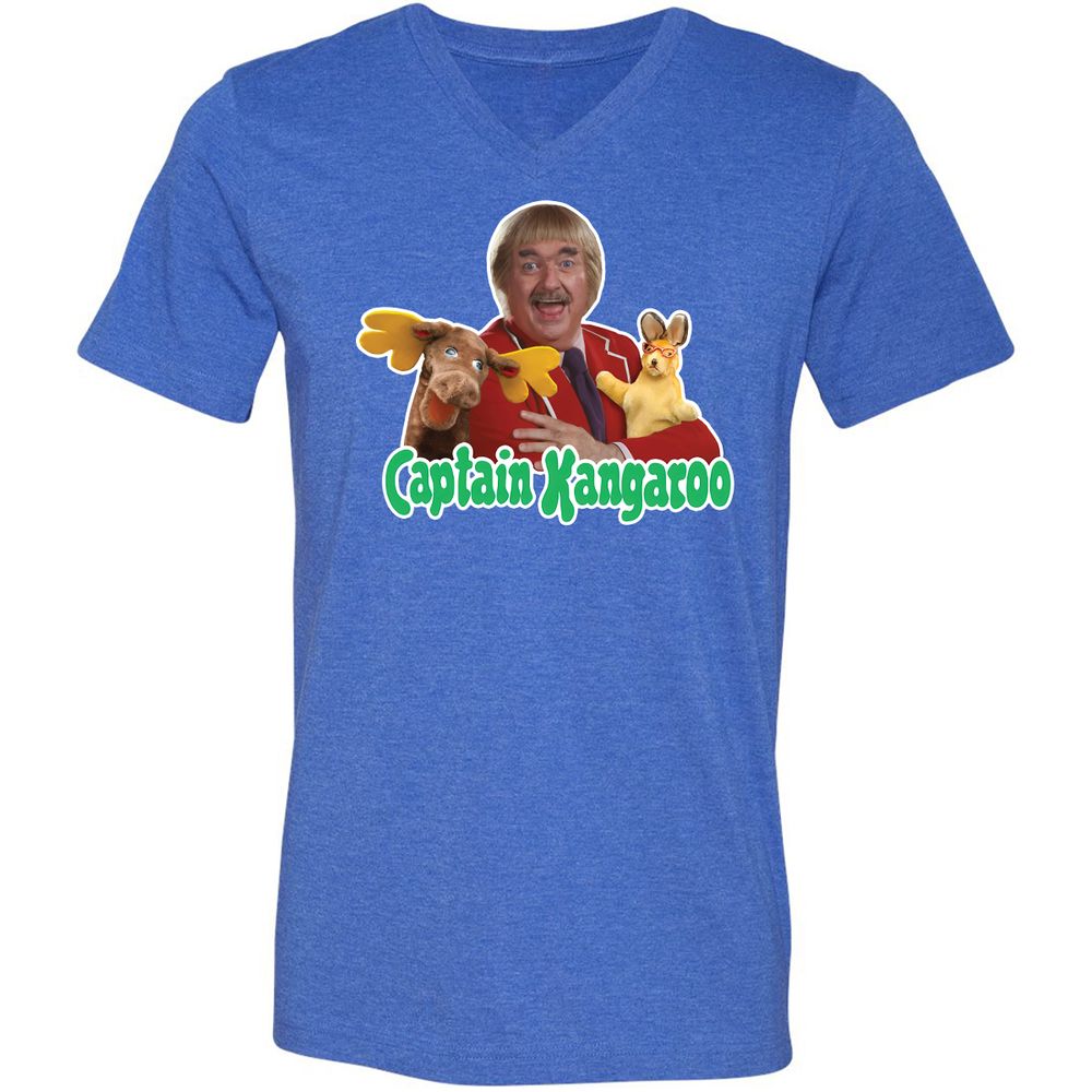 Unisex V-Neck T-Shirt - SWAHNDYF - Heather True Royal - 14