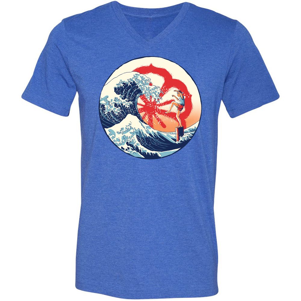 Unisex V-Neck T-Shirt - PVS1CKSG - Heather True Royal - 14