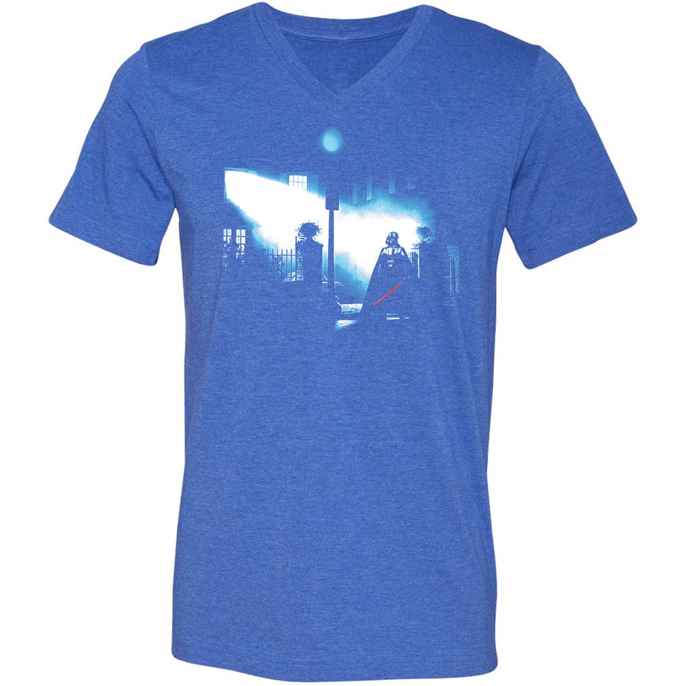 Unisex V-Neck T-Shirt - UUQEGEXK - Heather True Royal - 14