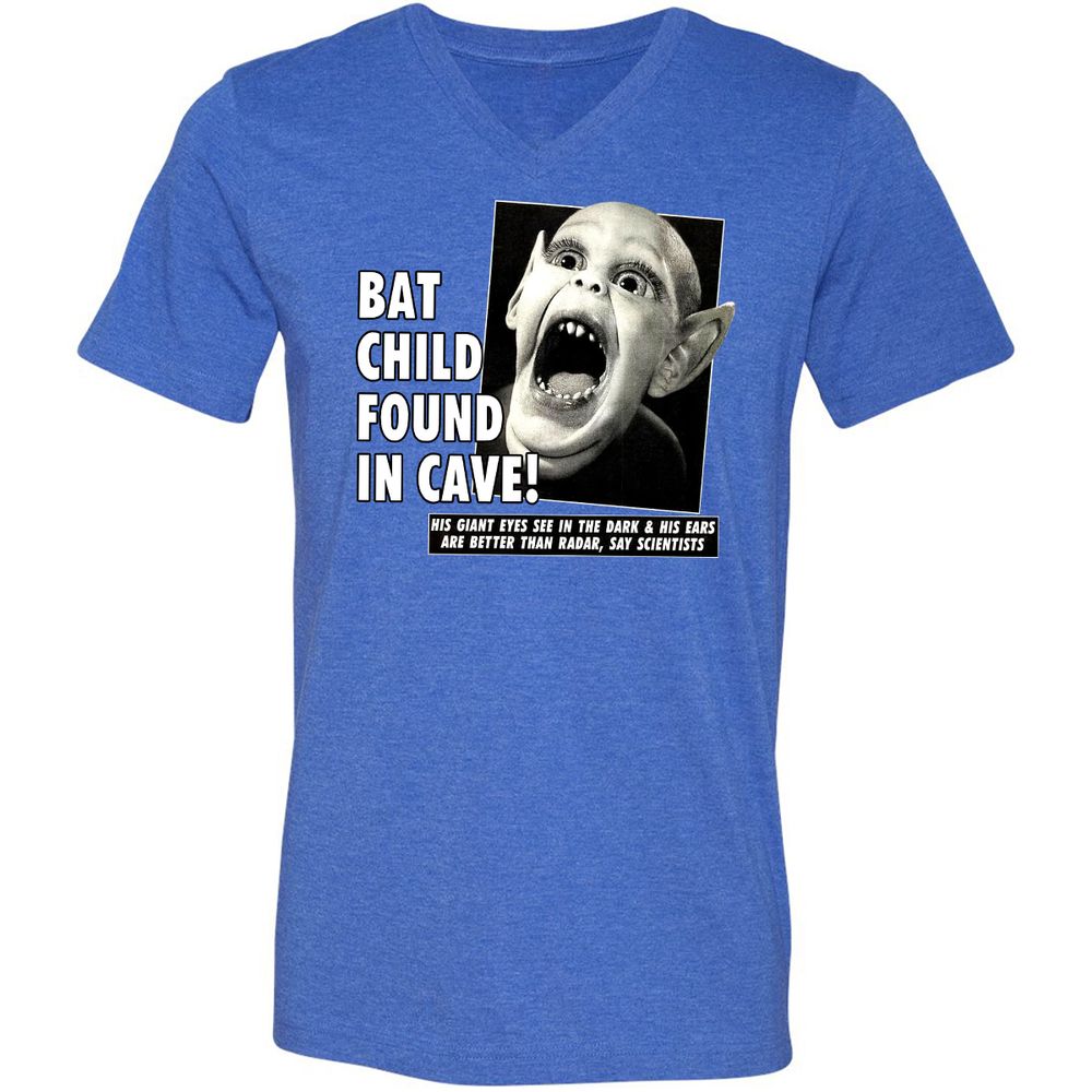 Unisex V-Neck T-Shirt - UX4LJ6QZ - Heather True Royal - 14