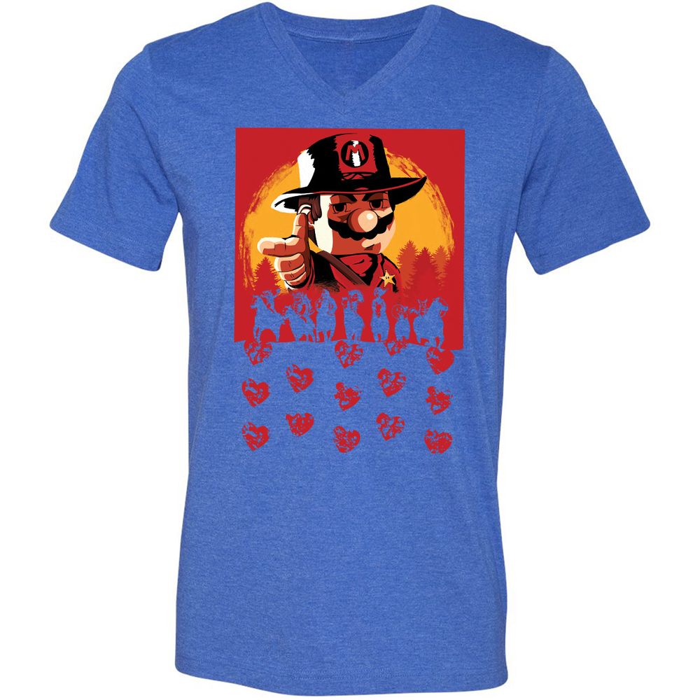 Unisex V-Neck T-Shirt - QTV11C72 - Heather True Royal - 14