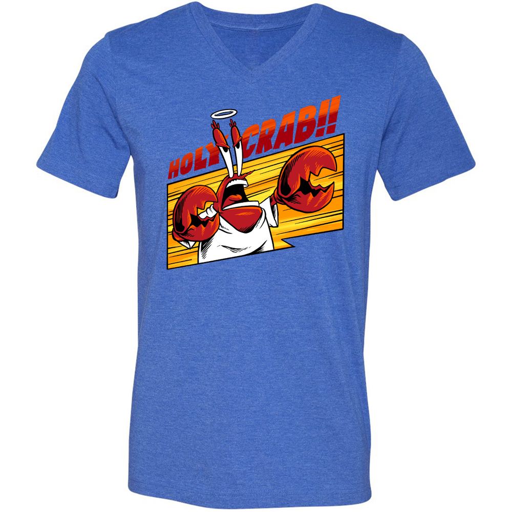 Unisex V-Neck T-Shirt - 9KQY65US - Heather True Royal - 14