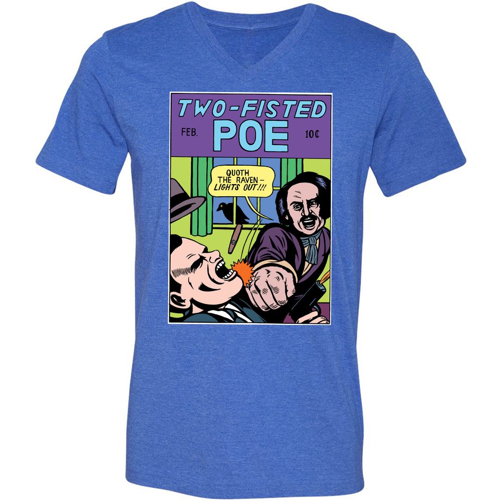 Unisex V-Neck T-Shirt - SXP1YATA - Heather True Royal - 14