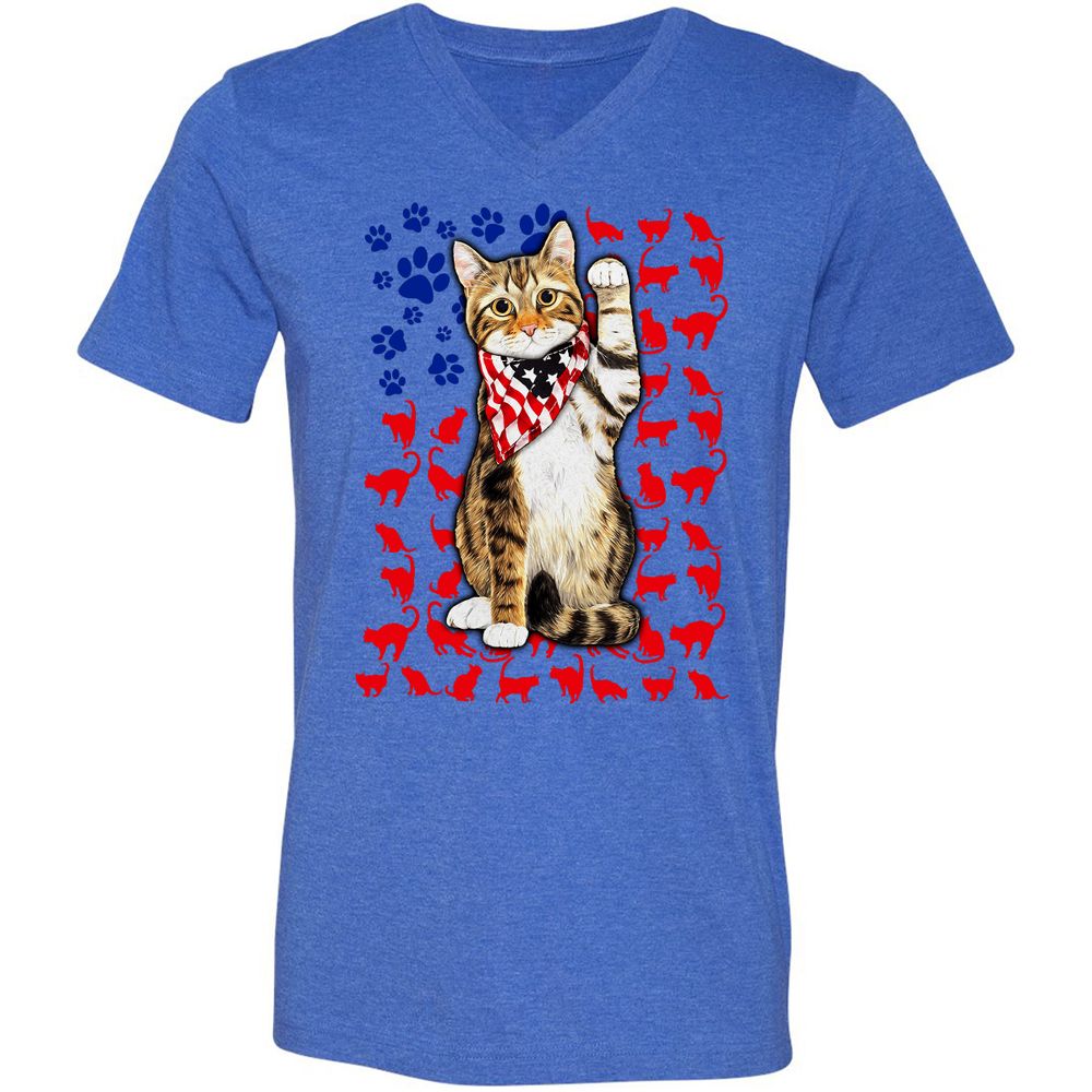 Unisex V-Neck T-Shirt - 2X94XBEG - Heather True Royal - 14