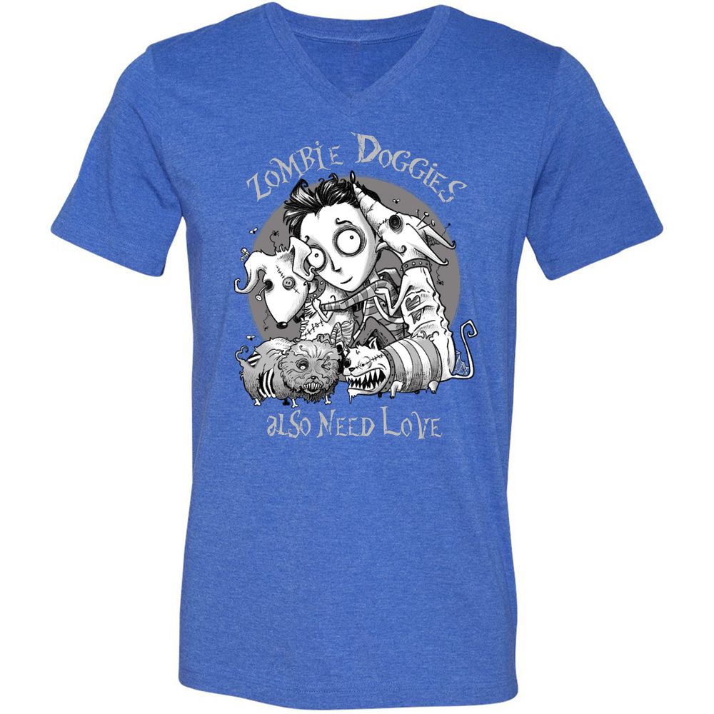 Unisex V-Neck T-Shirt - W2ARTKF4 - Heather True Royal - 14