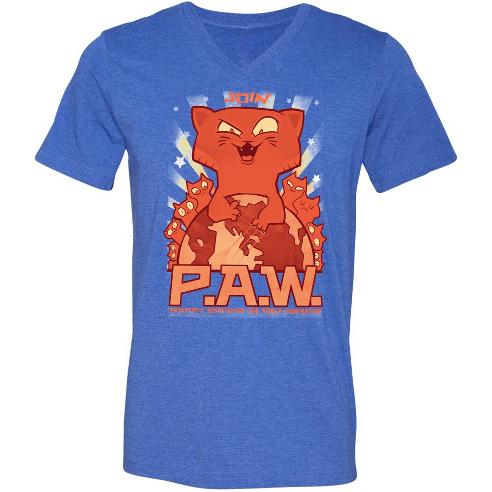 Unisex V-Neck T-Shirt - HMCAWK44 - Heather True Royal - 14