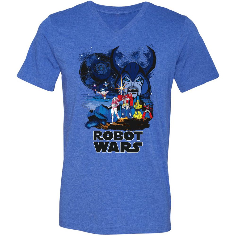 Unisex V-Neck T-Shirt - J4VTJHXN - Heather True Royal - 14