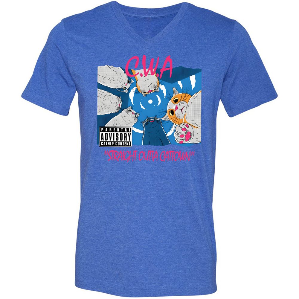 Unisex V-Neck T-Shirt - BUZ3KRRZ - Heather True Royal - 14