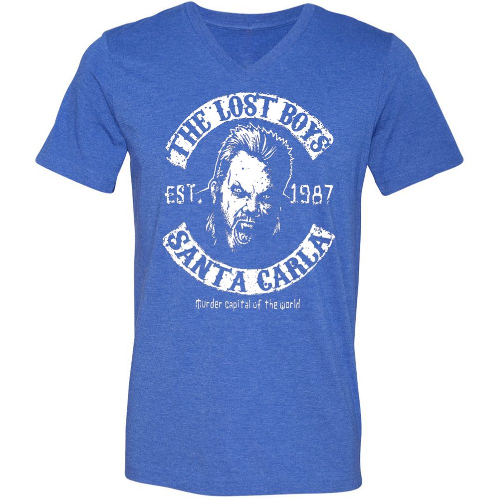 Unisex V-Neck T-Shirt - 3KN1HQJB - Heather True Royal - 14