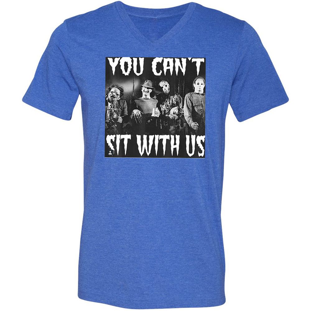 Unisex V-Neck T-Shirt - DNK2J5Q8 - Heather True Royal - 14