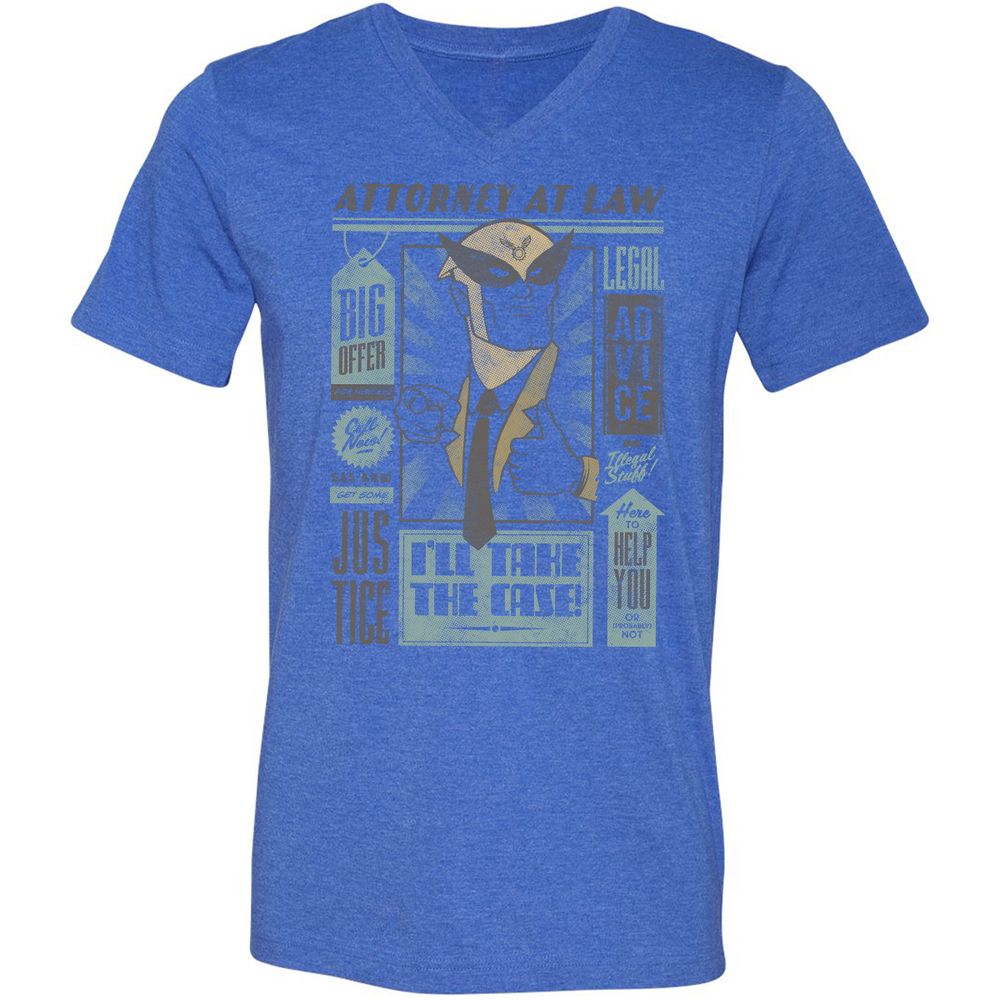 Unisex V-Neck T-Shirt - 7T4FBEZ7 - Heather True Royal - 14
