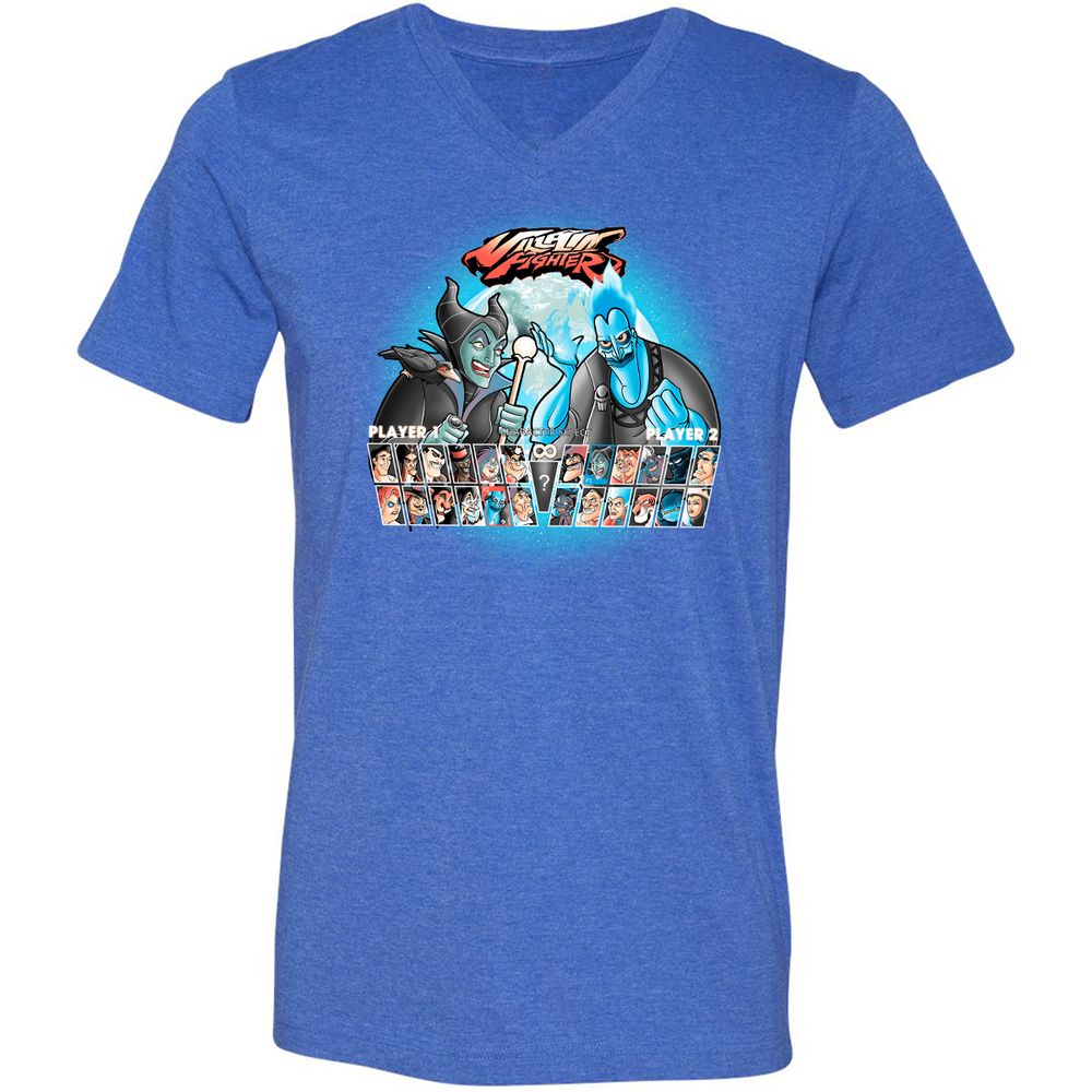 Unisex V-Neck T-Shirt - 8XSZQCSQ - Heather True Royal - 14