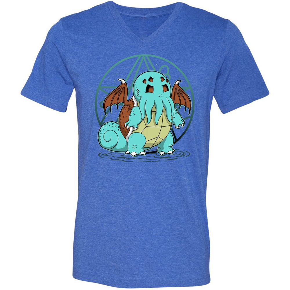 Unisex V-Neck T-Shirt - H94X349Q - Heather True Royal - 14