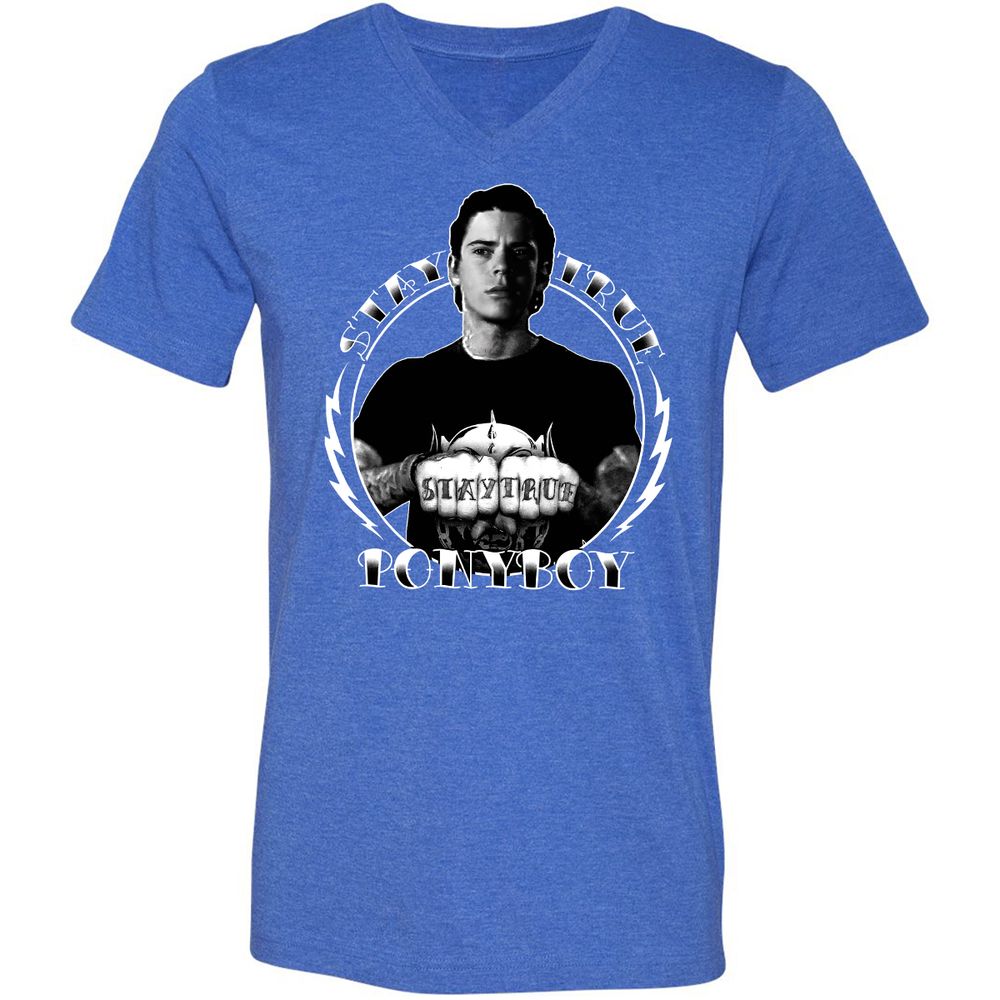 Unisex V-Neck T-Shirt - VDPX45DT - Heather True Royal - 14