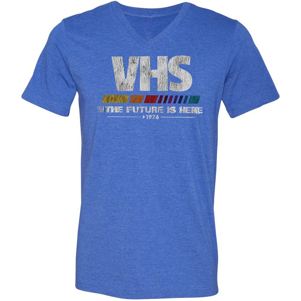 Unisex V-Neck T-Shirt - ZHBZ17W9 - Heather True Royal - 14