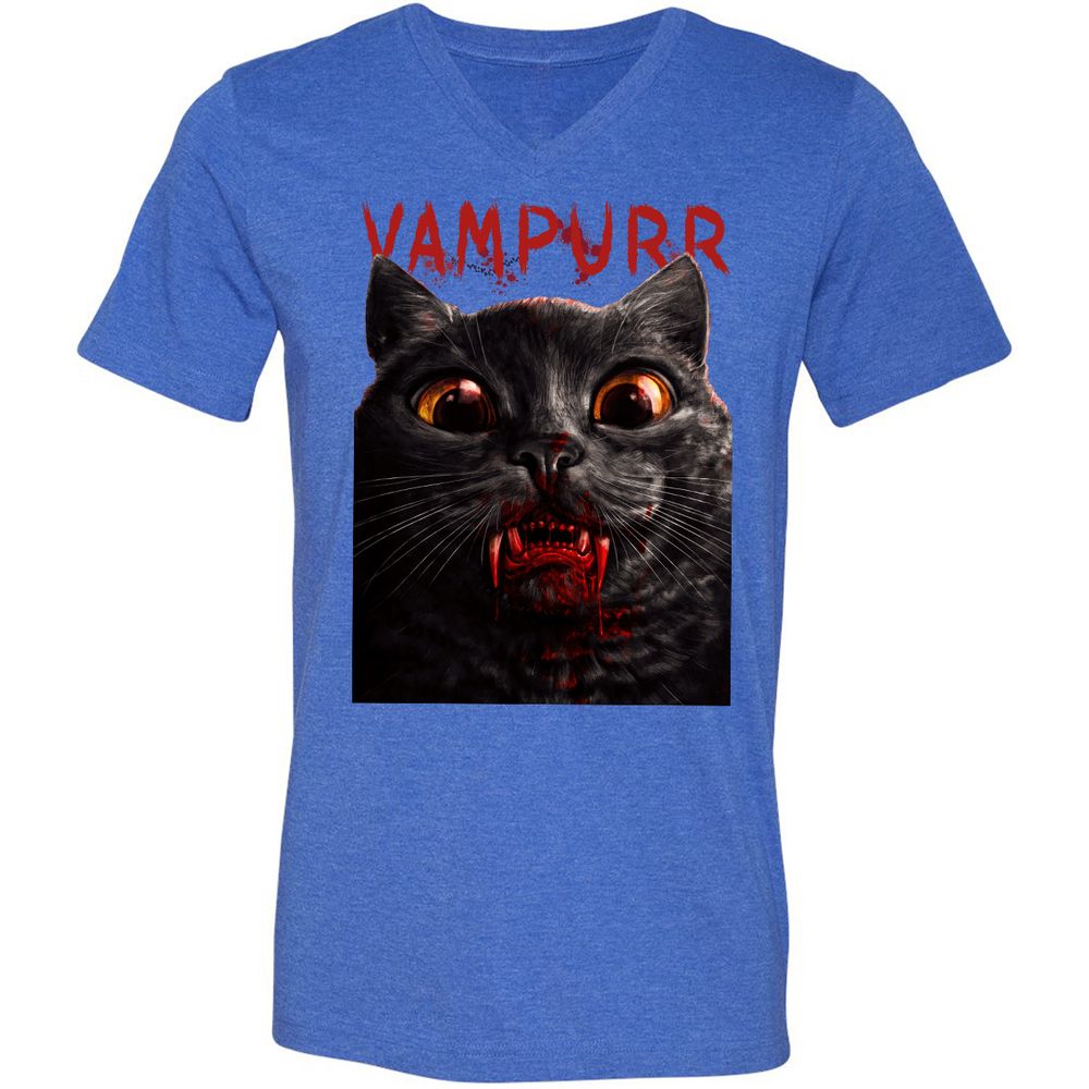 Unisex V-Neck T-Shirt - N7A8A96D - Heather True Royal - 14