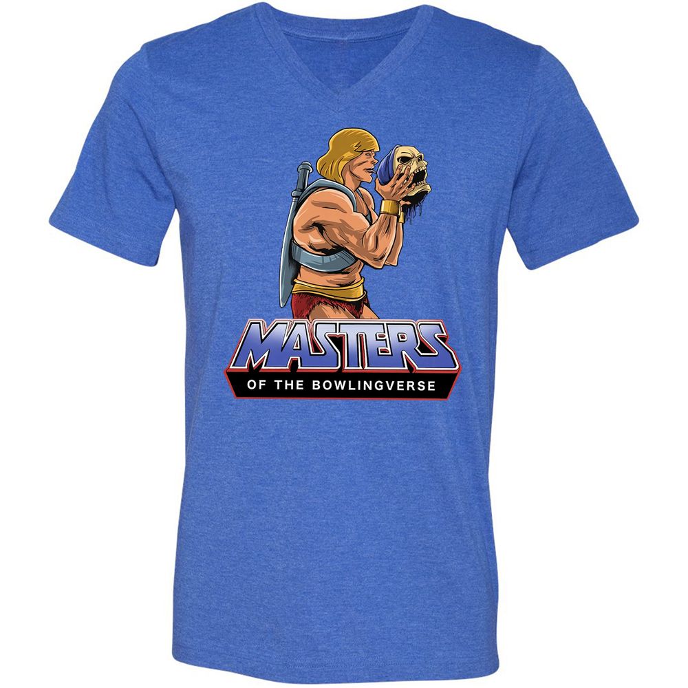 Unisex V-Neck T-Shirt - GCD8FN2L - Heather True Royal - 14