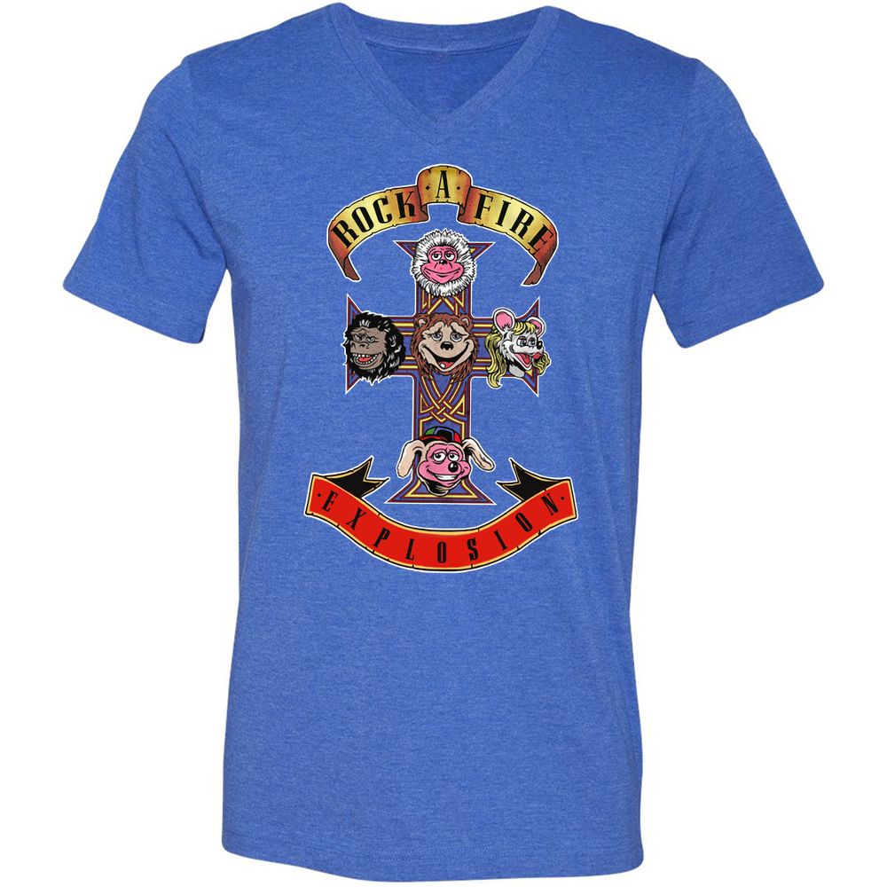 Unisex V-Neck T-Shirt - A41CELKZ - Heather True Royal - 14