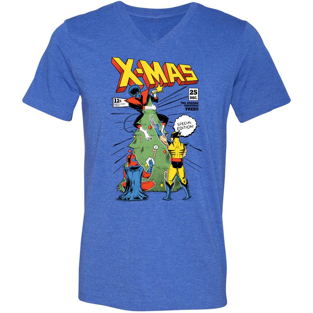 Unisex V-Neck T-Shirt - GPH86VN2 - Heather True Royal - 14