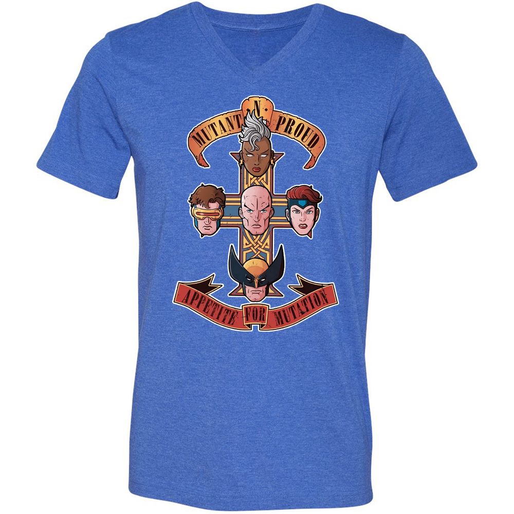 Unisex V-Neck T-Shirt - D4YD9DVC - Heather True Royal - 14