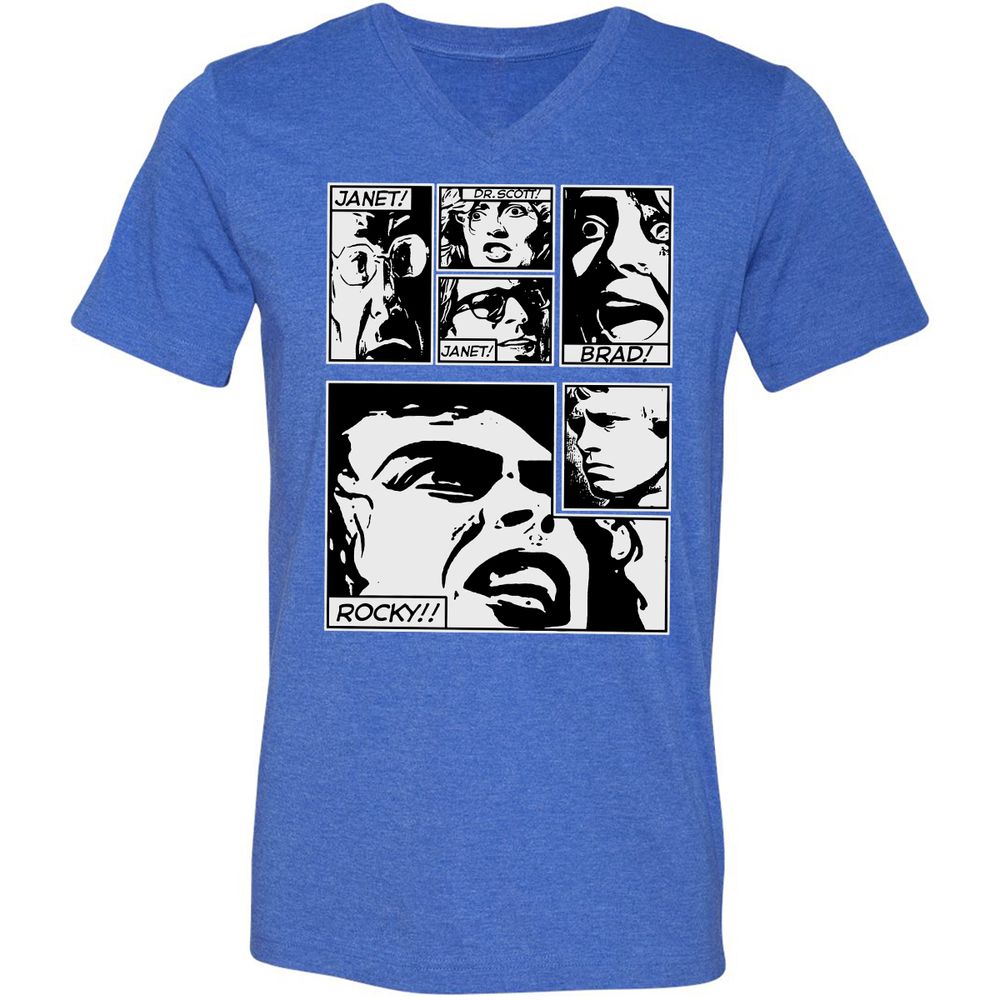 Unisex V-Neck T-Shirt - SRY4GM6B - Heather True Royal - 14