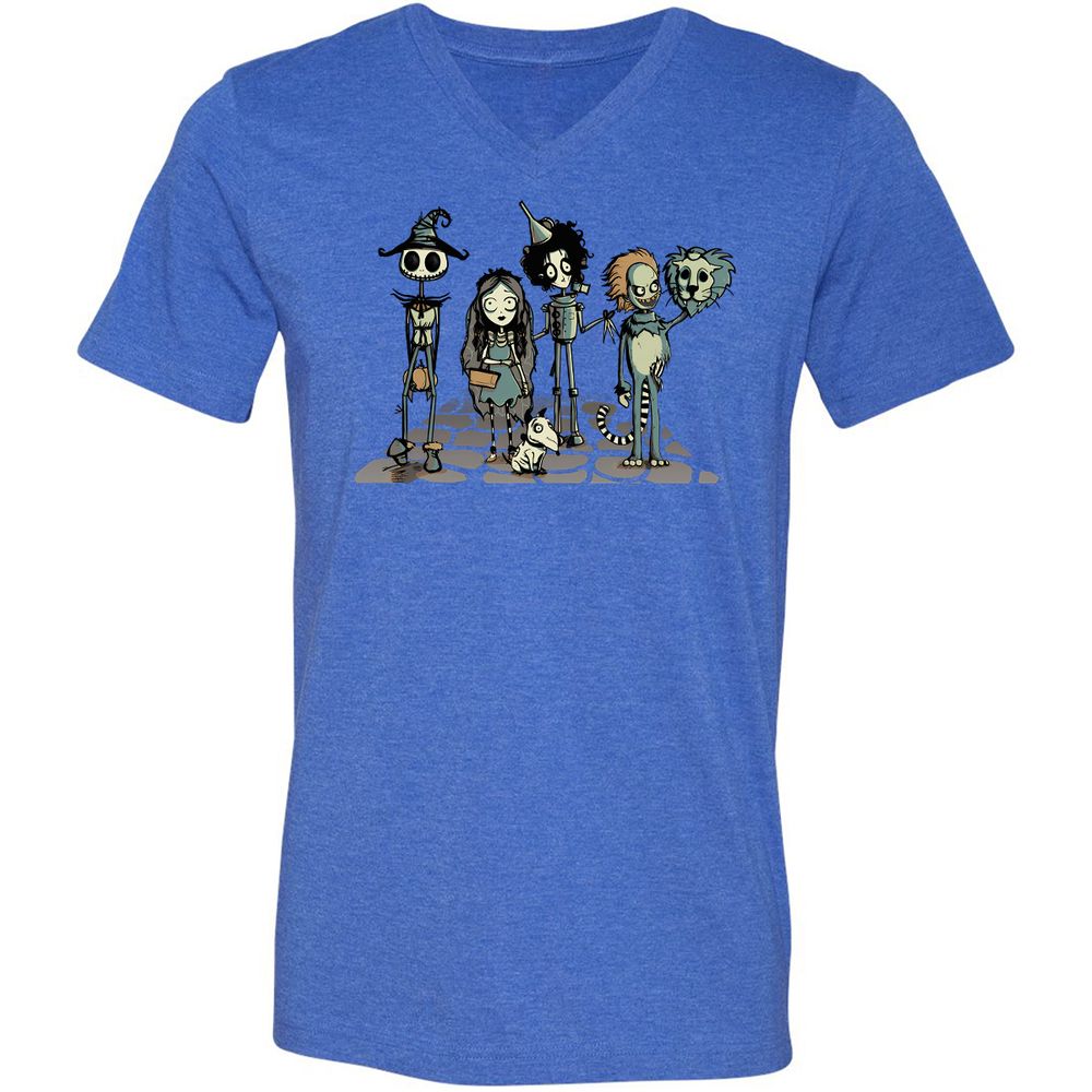 Unisex V-Neck T-Shirt - 99RSBFTE - Heather True Royal - 14