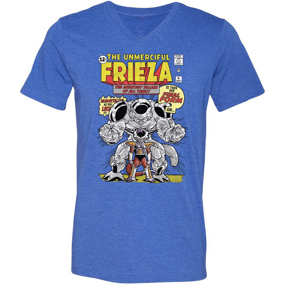 Unisex V-Neck T-Shirt - JEDVLBJT - Heather True Royal - 14