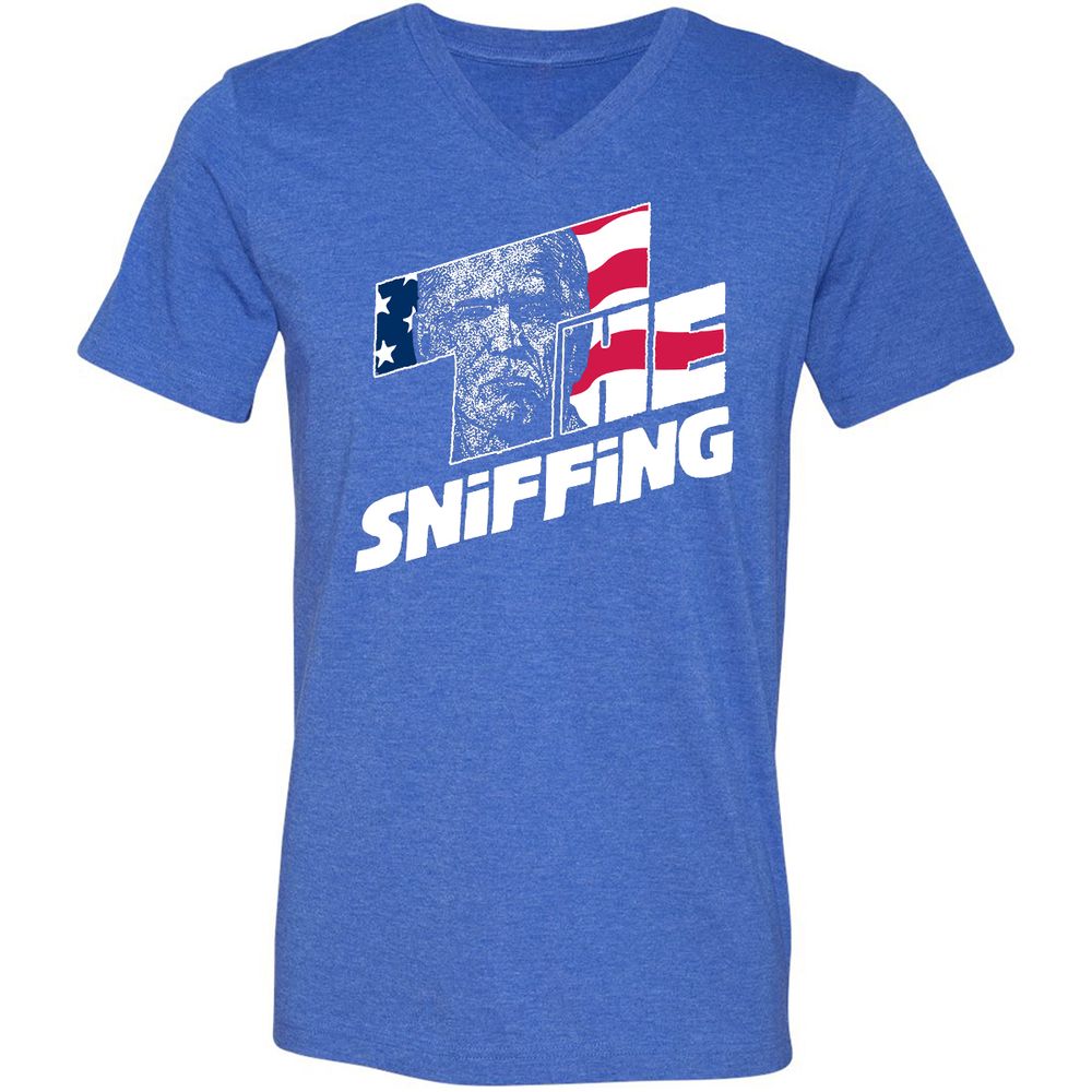 Unisex V-Neck T-Shirt - F8DRH4VS - Heather True Royal - 14
