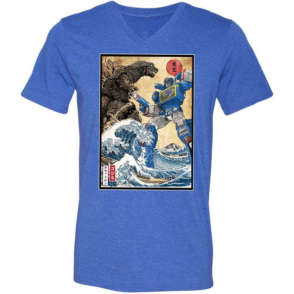 Unisex V-Neck T-Shirt - R58T1AH8 - Heather True Royal - 14