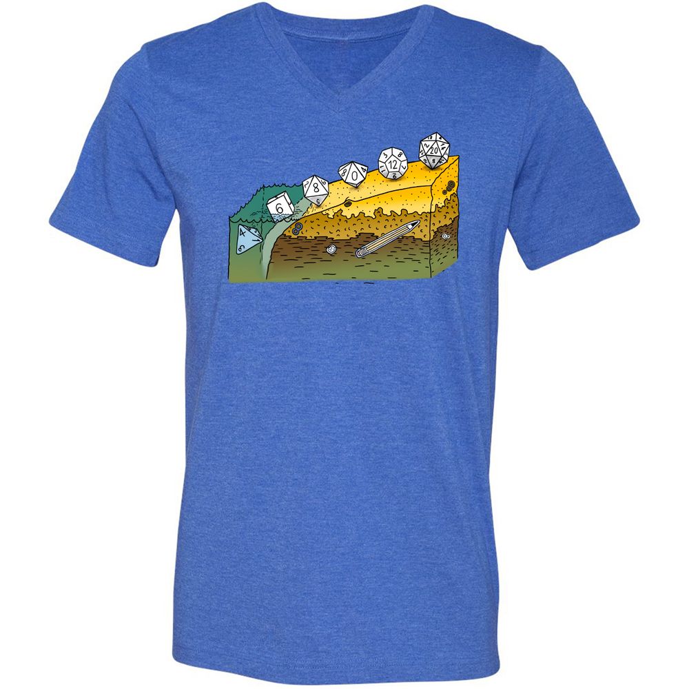 Unisex V-Neck T-Shirt - 4EH3C291 - Heather True Royal - 14