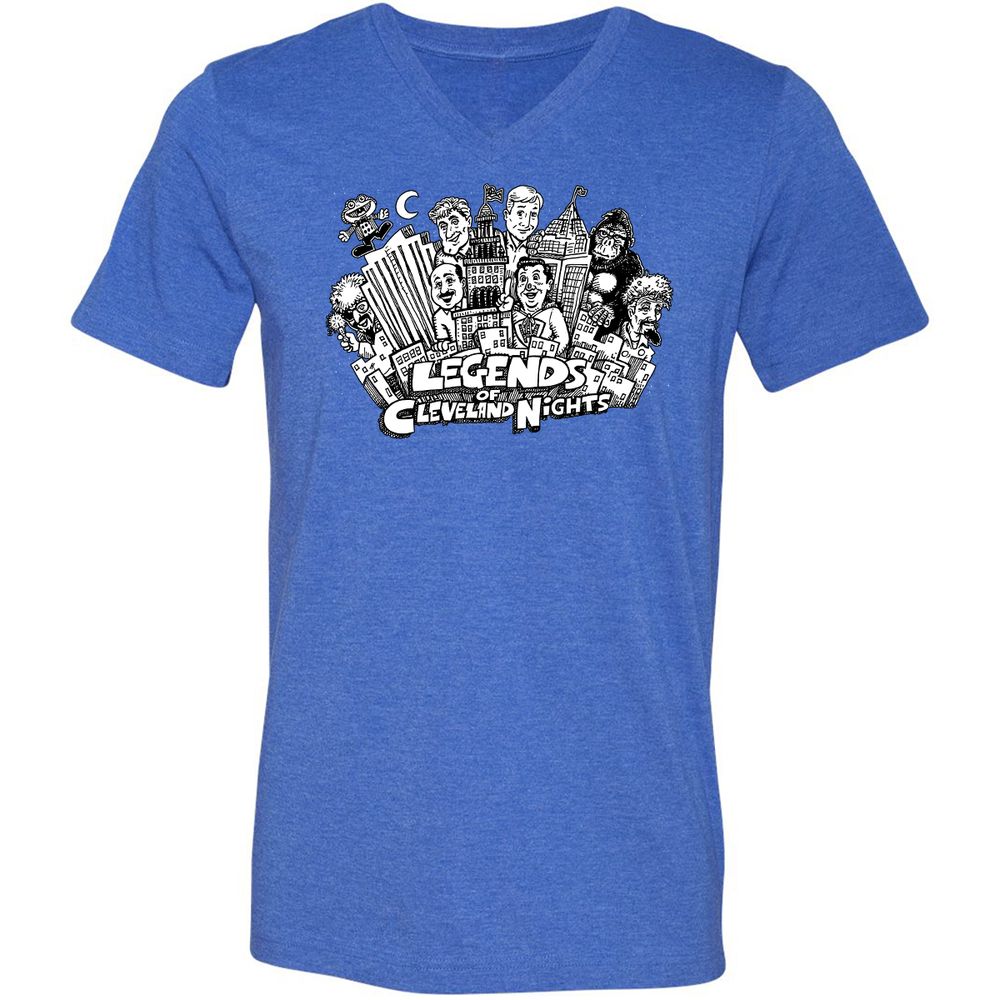 Unisex V-Neck T-Shirt - CF9N6H2R - Heather True Royal - 14