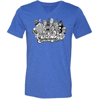 Unisex V-Neck T-Shirt - CF9N6H2R - Heather True Royal - 14