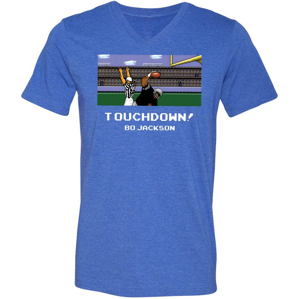 Unisex V-Neck T-Shirt - K492EKGL - Heather True Royal - 14