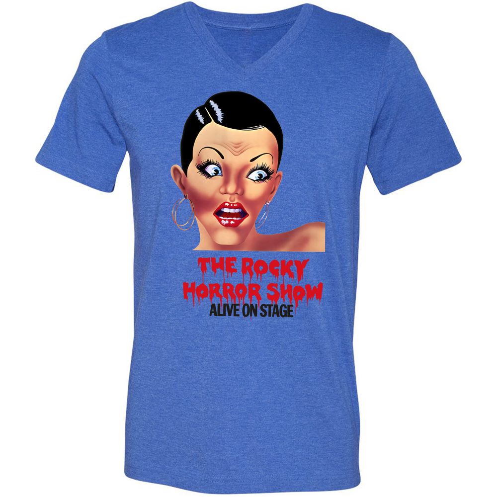 Unisex V-Neck T-Shirt - T3EACHTJ - Heather True Royal - 14