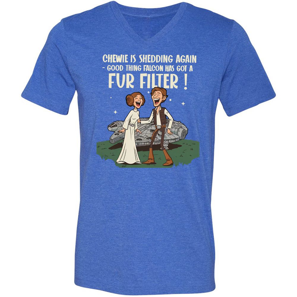 Unisex V-Neck T-Shirt - K36L2C8H - Heather True Royal - 14