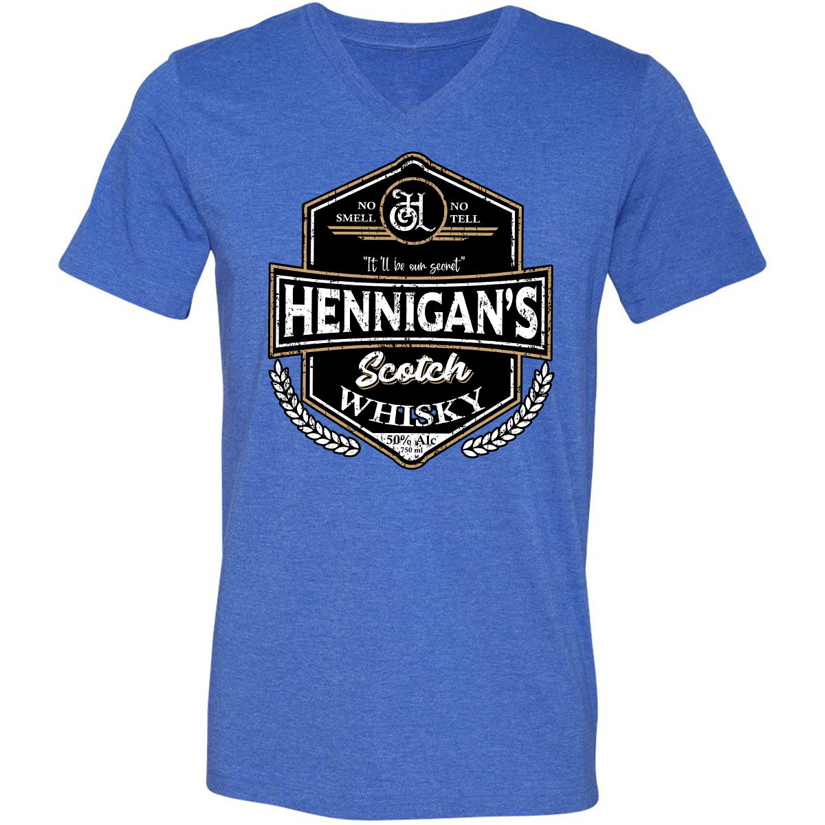 Unisex V-Neck T-Shirt - ZDZFCUSB - Heather True Royal - 14
