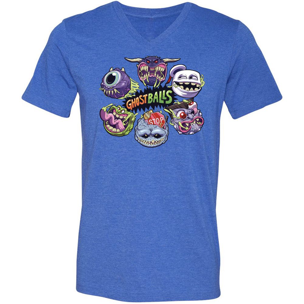 Unisex V-Neck T-Shirt - 6DSZJG81 - Heather True Royal - 14