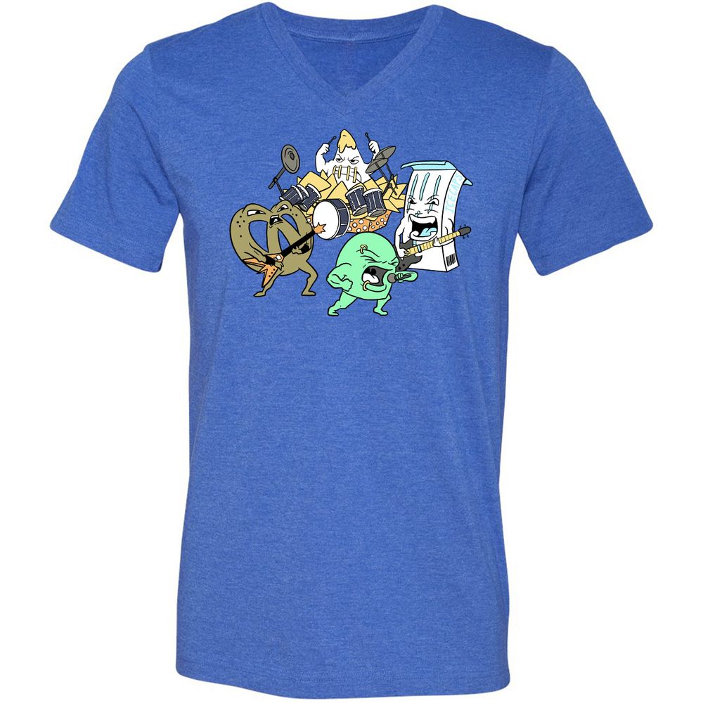 Unisex V-Neck T-Shirt - HS1RV4C7 - Heather True Royal - 14
