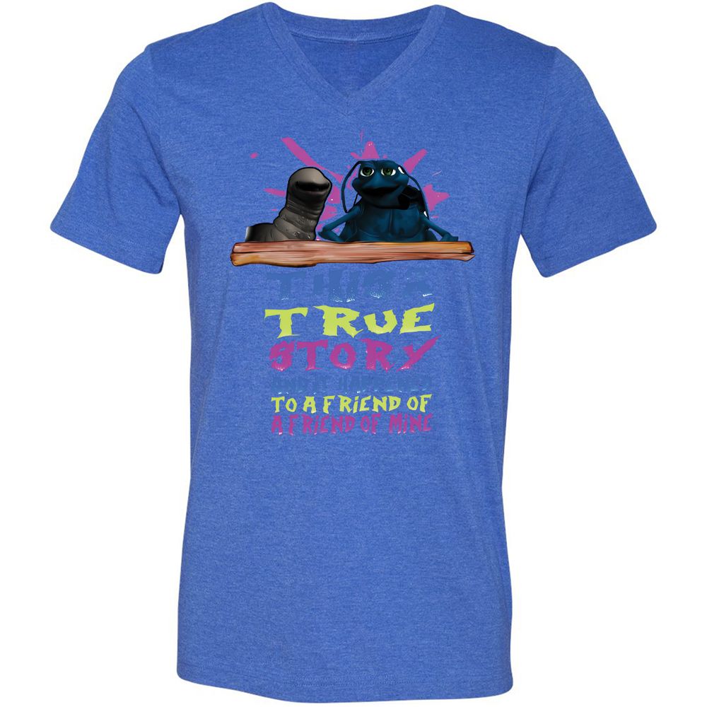 Unisex V-Neck T-Shirt - 7TCR9JVV - Heather True Royal - 14