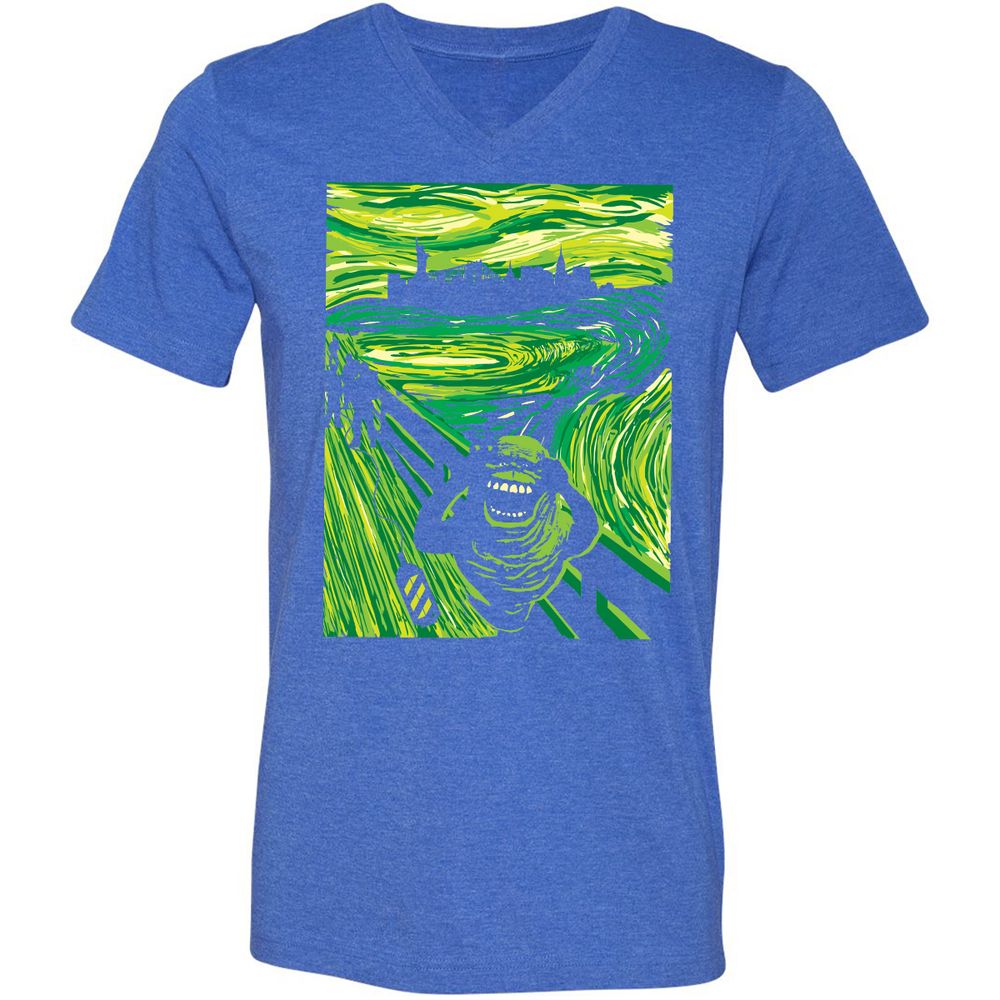 Unisex V-Neck T-Shirt - 5A78X846 - Heather True Royal - 14