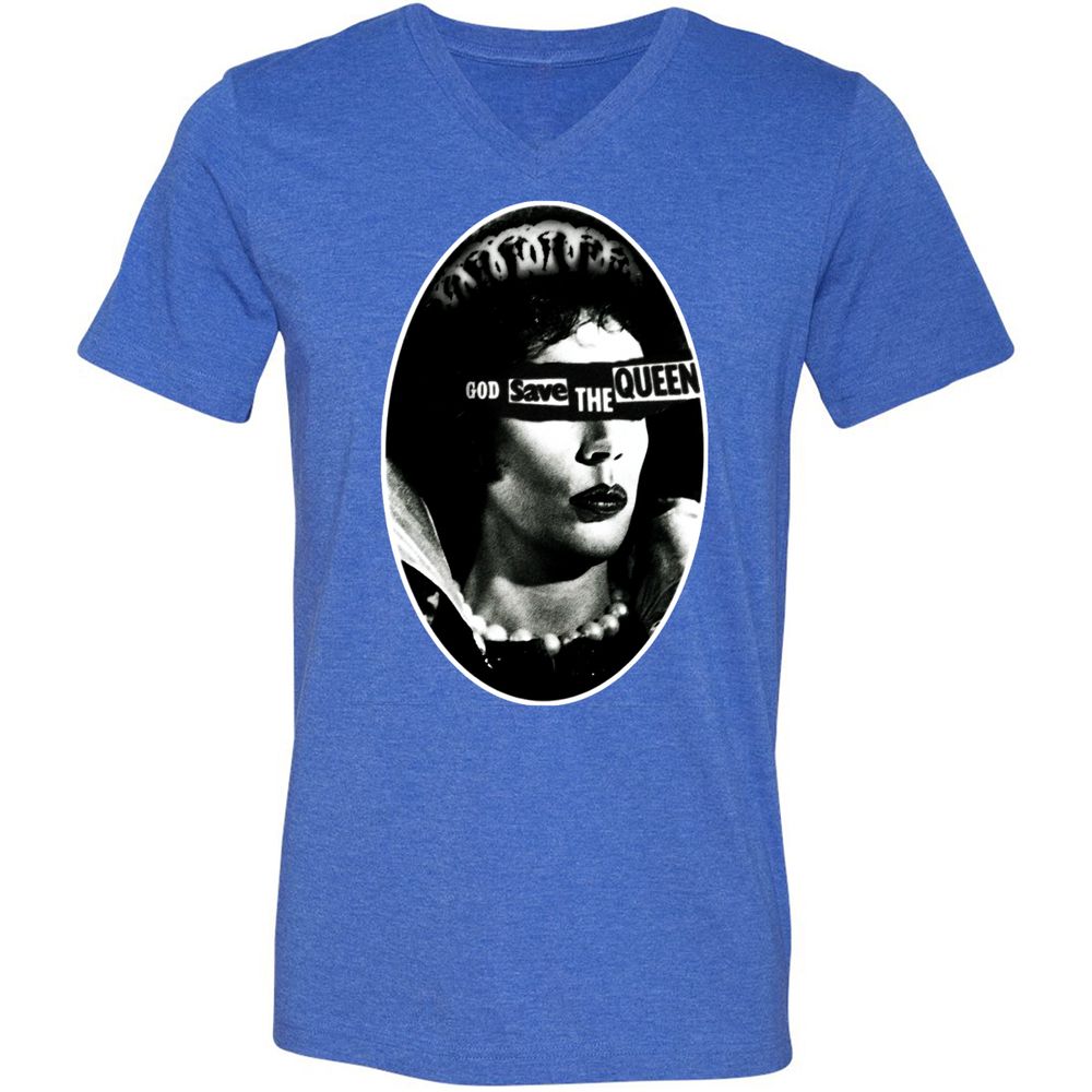 Unisex V-Neck T-Shirt - 3P9CEKJN - Heather True Royal - 14