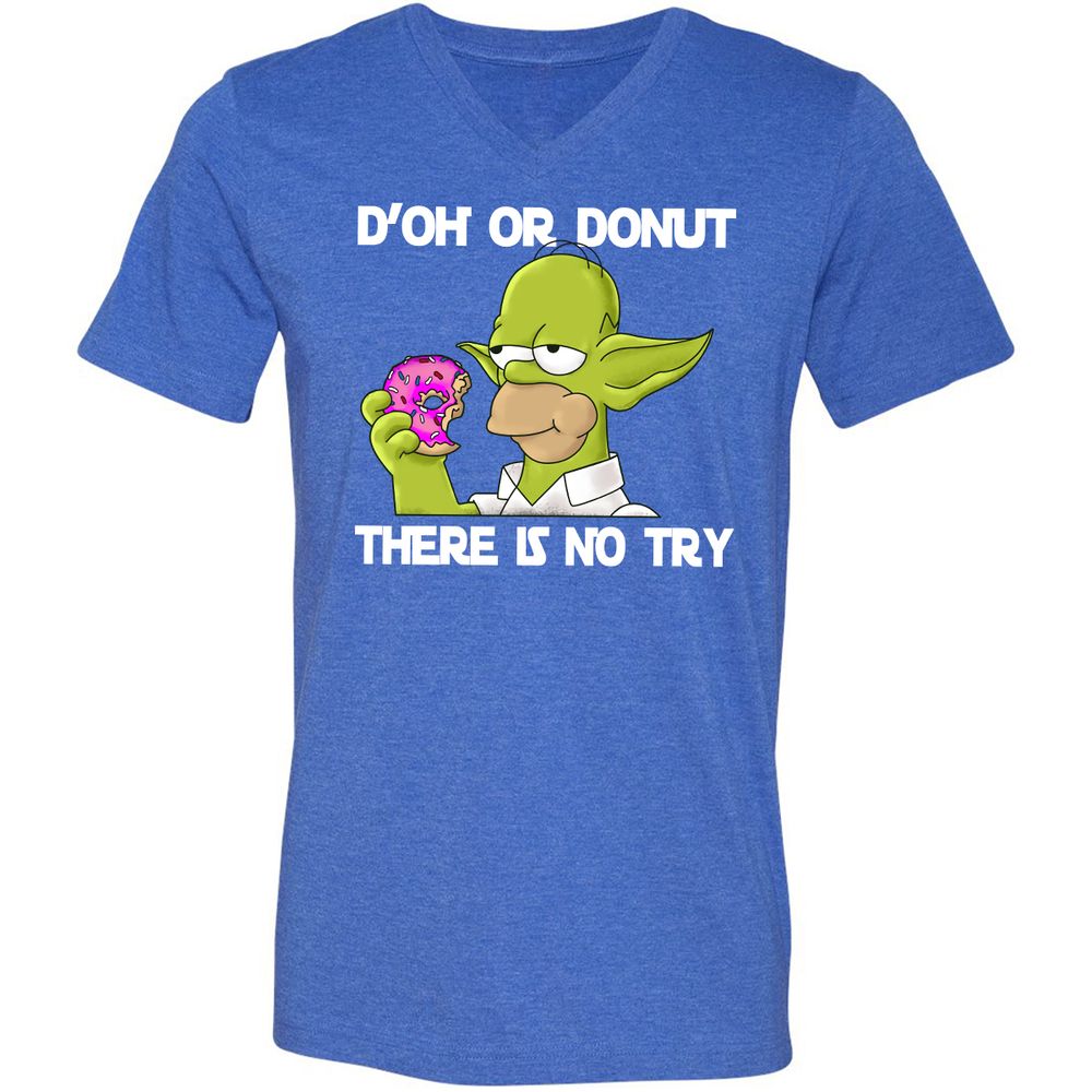 Unisex V-Neck T-Shirt - 2MYUGHFX - Heather True Royal - 14