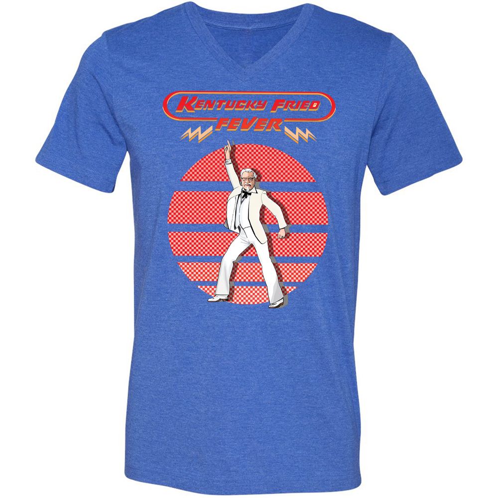 Unisex V-Neck T-Shirt - Y9SYKSJ1 - Heather True Royal - 14