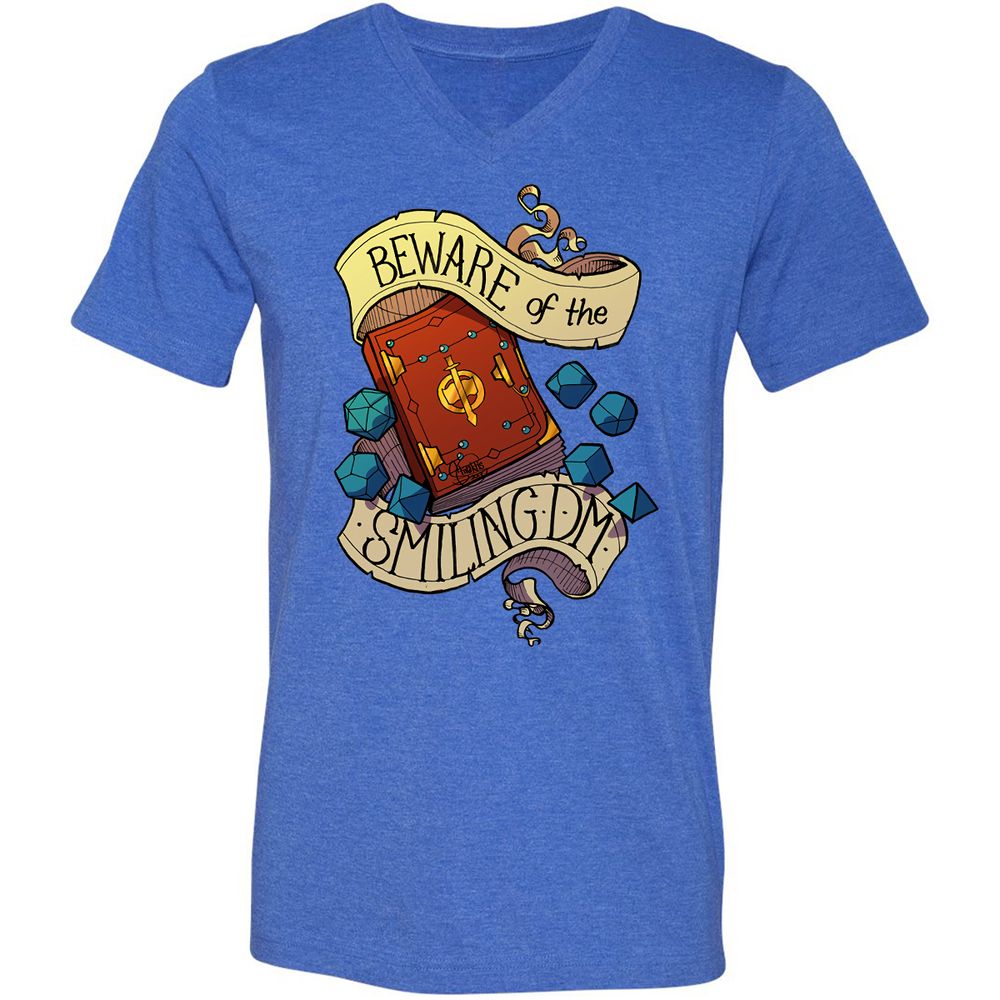 Unisex V-Neck T-Shirt - EFMTYBN7 - Heather True Royal - 14