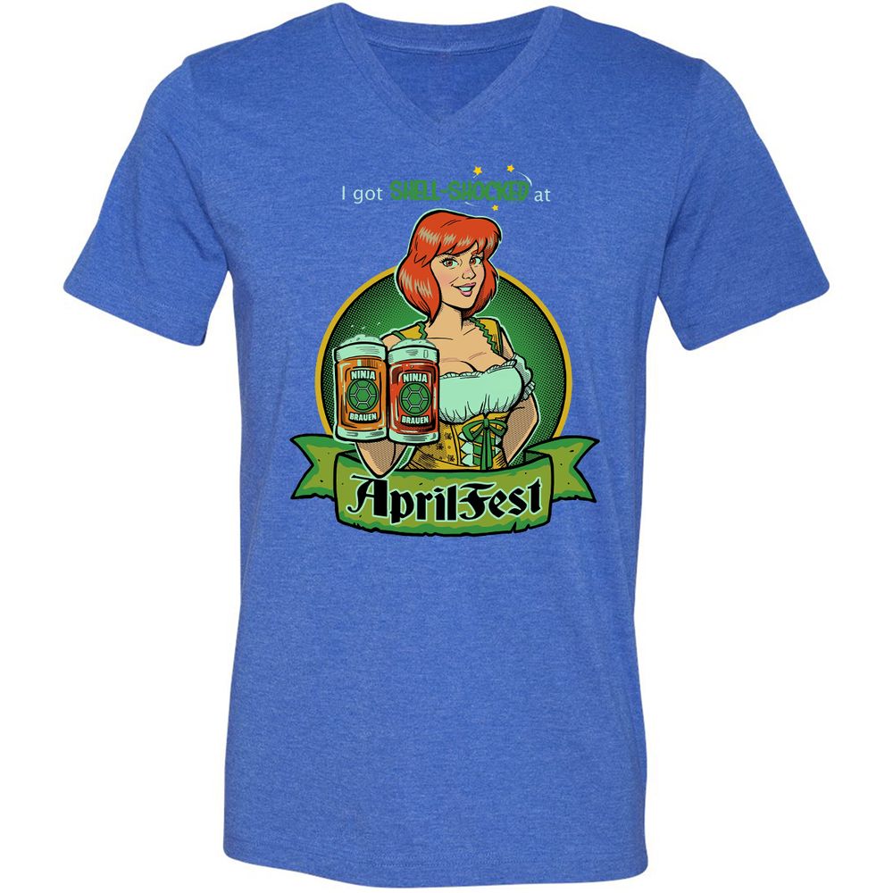 Unisex V-Neck T-Shirt - SFK6RA27 - Heather True Royal - 14