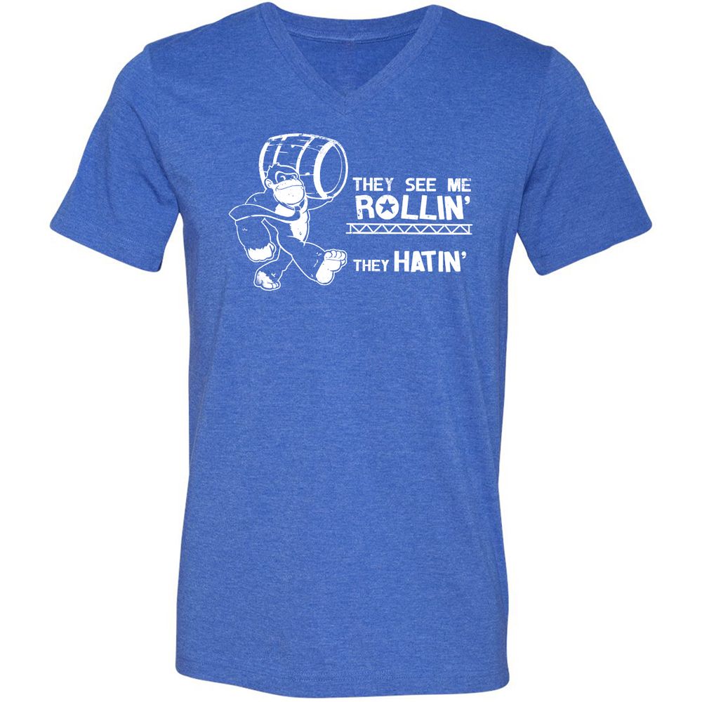 Unisex V-Neck T-Shirt - 9G341W7T - Heather True Royal - 14