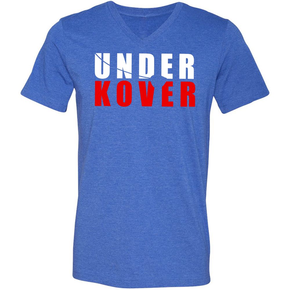 Unisex V-Neck T-Shirt - 6NPCT7XV - Heather True Royal - 14