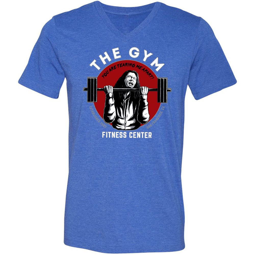 Unisex V-Neck T-Shirt - PWBKRNHX - Heather True Royal - 14